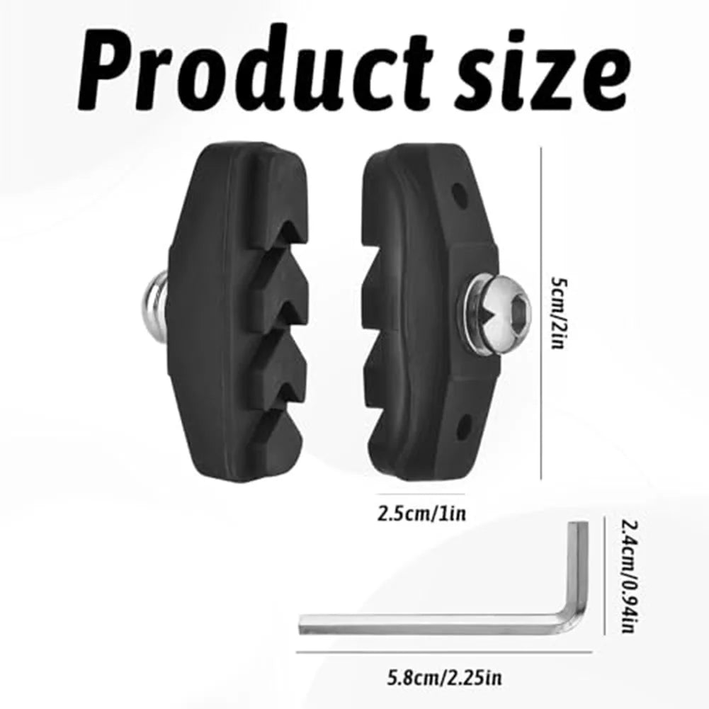 2pair Bicycle For  V-Brake Pads Powerful Wet/Dry Stop 50mm Rubber  Road & MTB L/R  Road Bicycle Silent  Brake Pads Cycling Parts