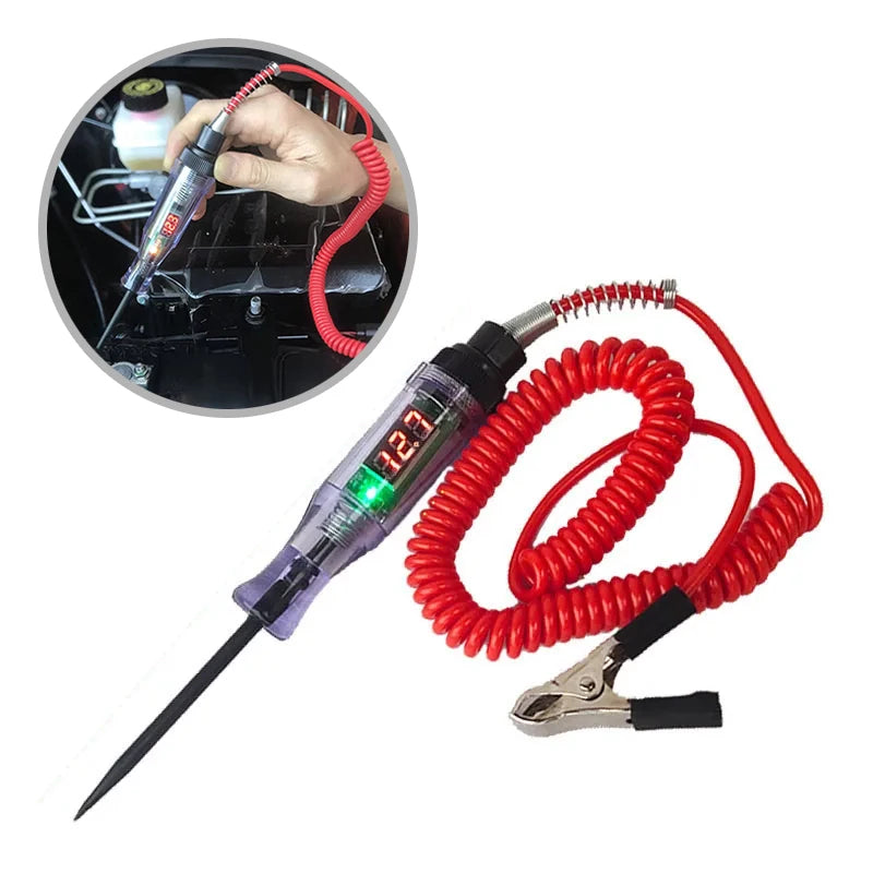 Car Truck Voltage Circuit Tester - 6V/12V/24V Auto Diagnostic Probe with Light Bulb Electric Pen