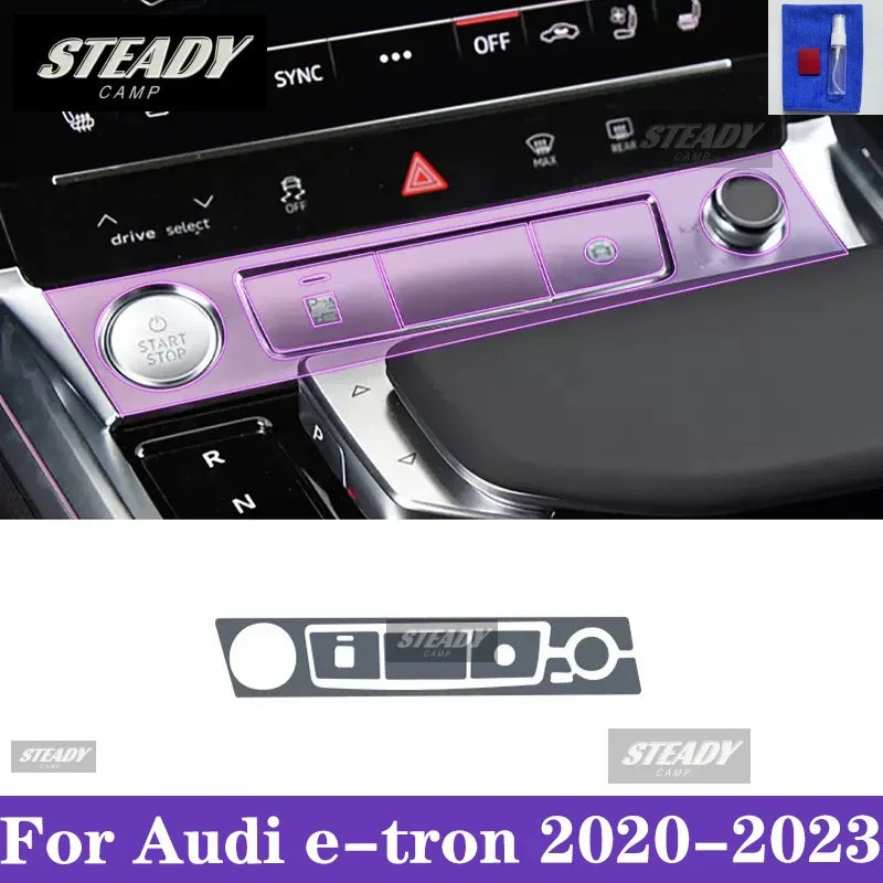 For Audi e-tron 2020-2023 Car interior Center console transparent TPU Paint protective film Anti scratch sticker LCD screen PPF