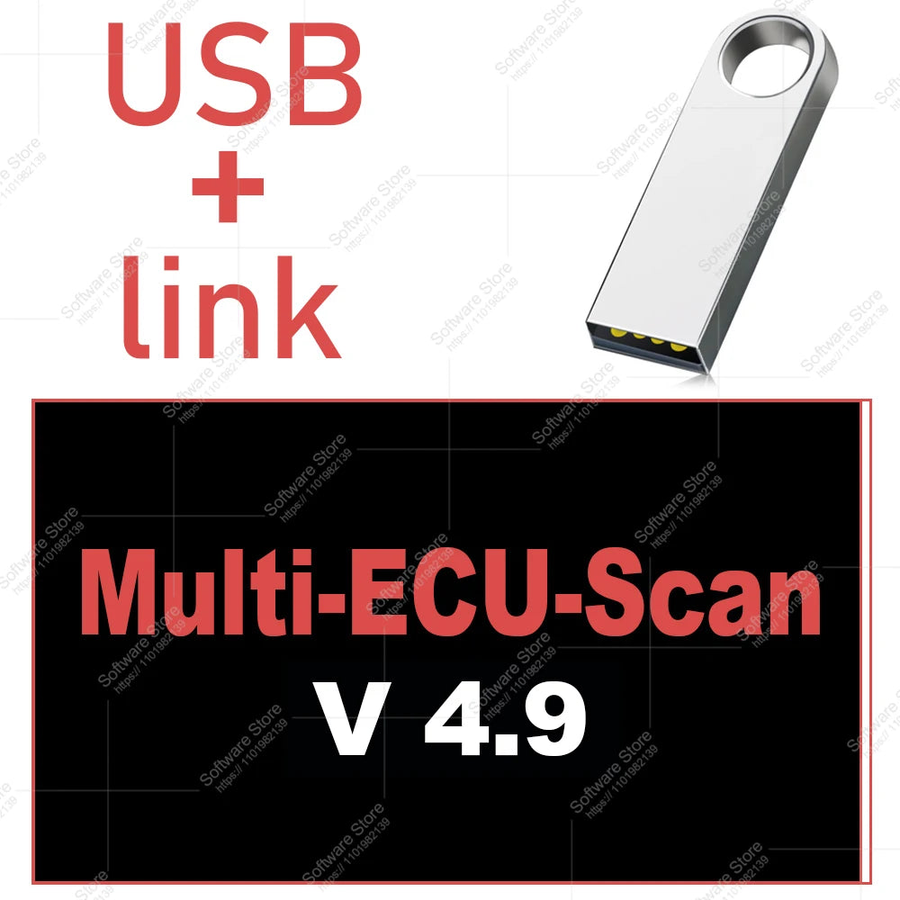 Newest Multi-ECU-Scan V4.9 automotive diagnostics electronic systems car diagnostics software full-featured professional tool