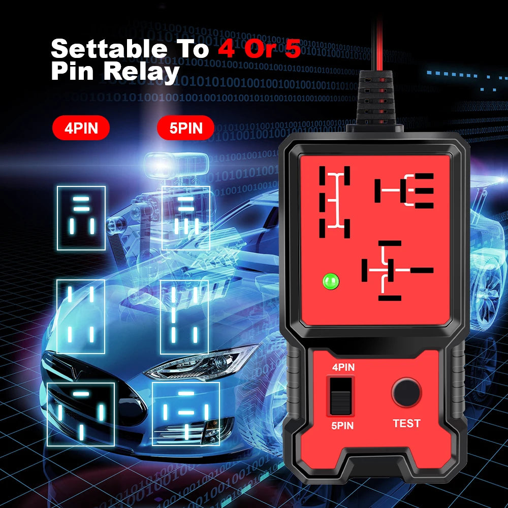 LED Indicator Light Car Battery Checker Electronic Test Car Relay Tester Diagnostic Tools Automotive Accessories Universal 12V