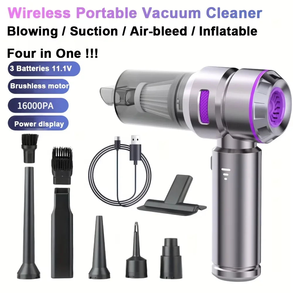 Mini Car Vacuum Cleaner Strong Scution Cordless 390000PA Powerful Wireless Car Cleaner HandHeld Portable Vacuum Cleaner for Car