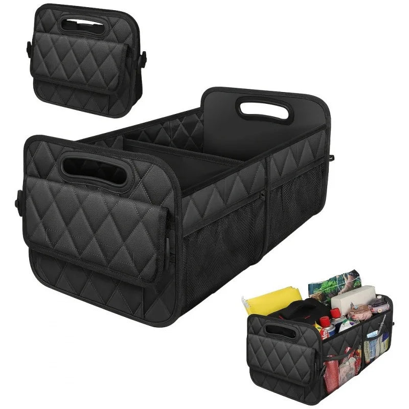 Car Trunk Organizer for SUV, Car Storage with 6 Pocket, Car Accessories for Women/Men 50L Waterproof Trunk Organizer