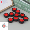10PCS PC Toy Wheel Rubber Rim Tyres DIY Mini Technology 4WD Colorful Tires Hole Dia 2mm 2.5mm 3mm For RC Model Cars Parts