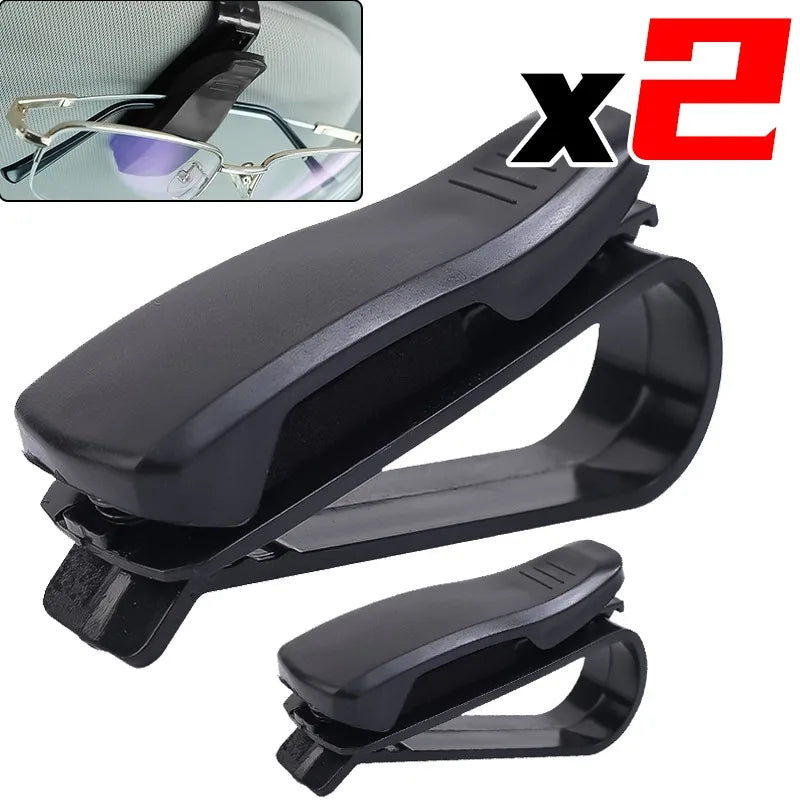 Car Visor Clip Glasses Holder Sunglass Eyeglass Mount Black Auto Vehicle Interior Accessory Portable Stand Hanger Fastener Case
