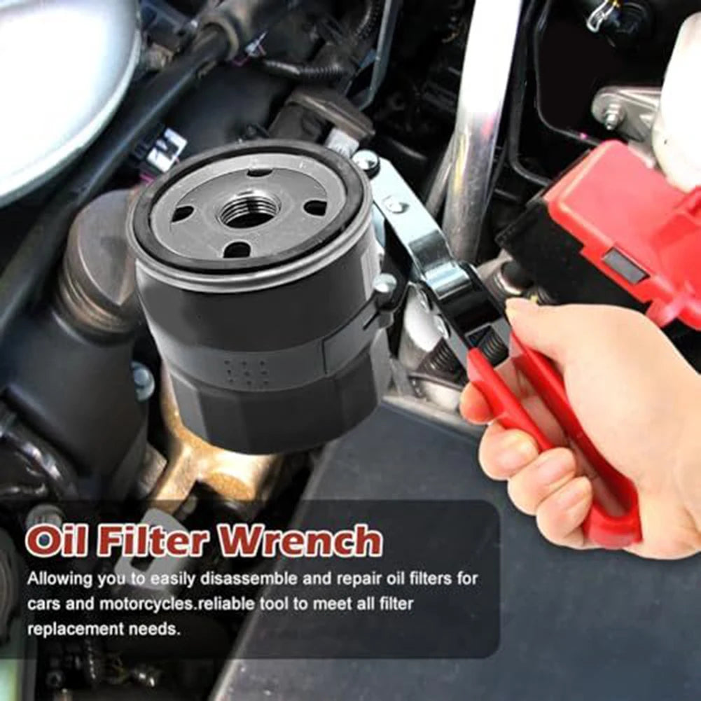 1Pc Oil Filter Swivel Wrench Adjustable 73-85 Mm Oil Filter Removal Tool Oil Filter Wrench Replacement Car Auto Motorcycle Tools