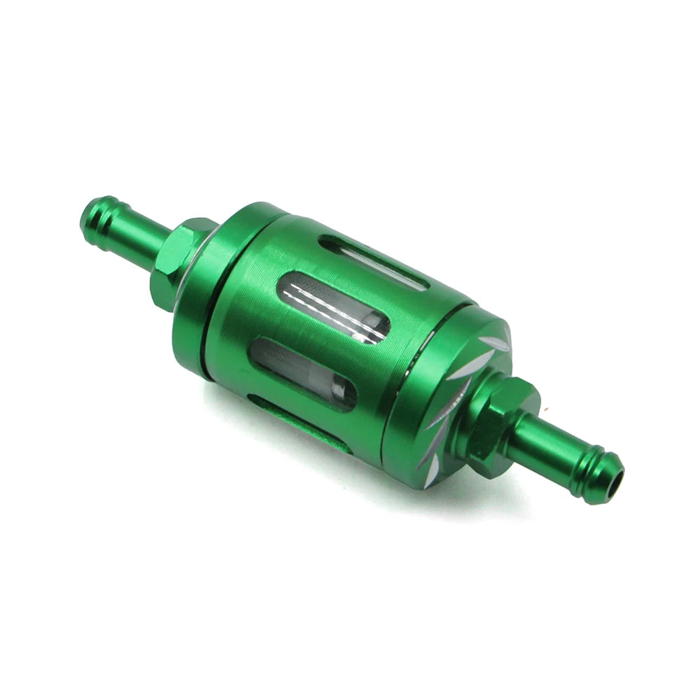 Motorcycle 8mm CNC Aluminum Glass Gas Fuel Oil Filter For ATV Dirt Pit Bike 125/140/150/160cc CRF70 90 110 250 TTR100 110 KLX65