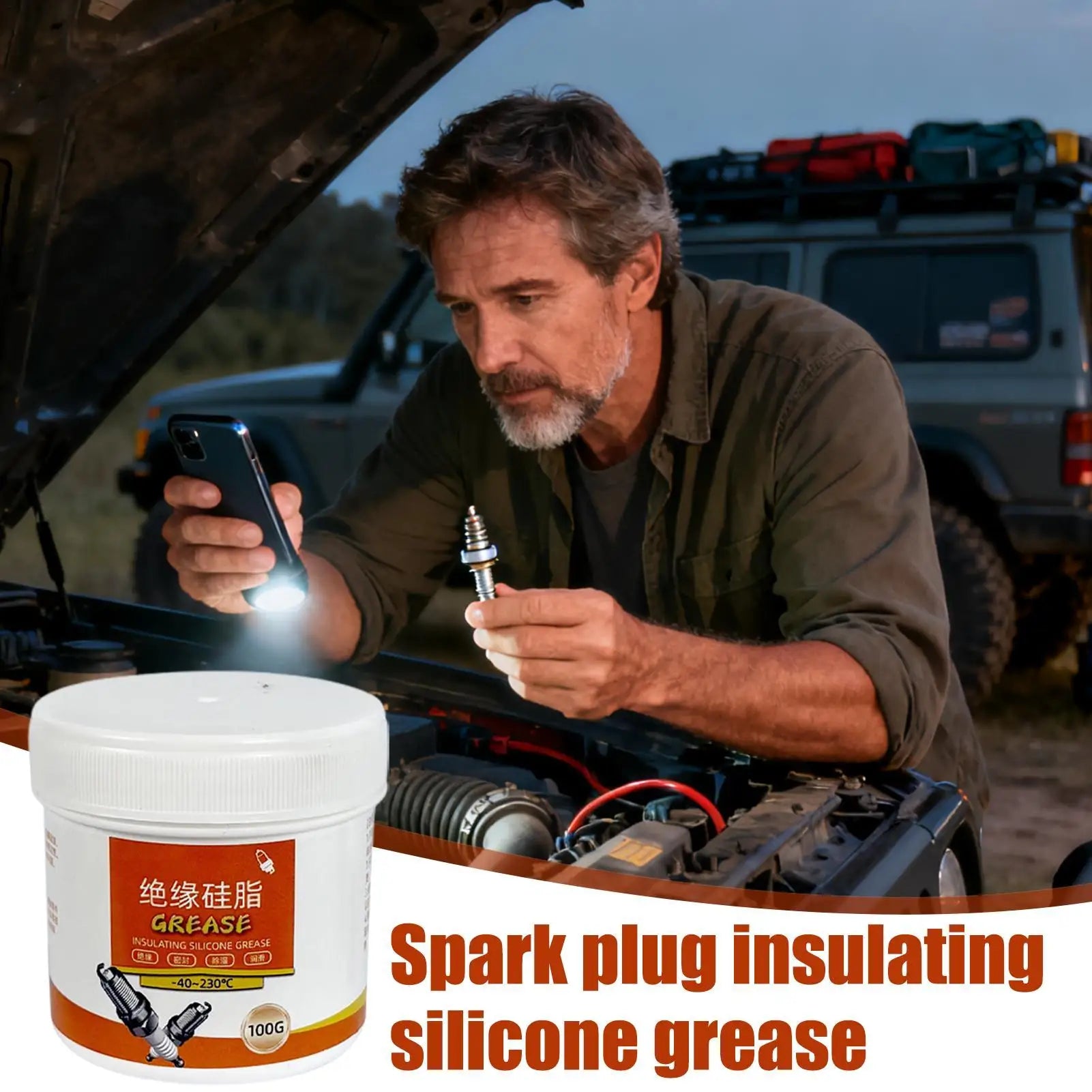 Spark Plug Insulating Silicone Grease 100g Insulating Lubricant Sealing Paste For O Rings Battery Terminal Car Bearing Brake