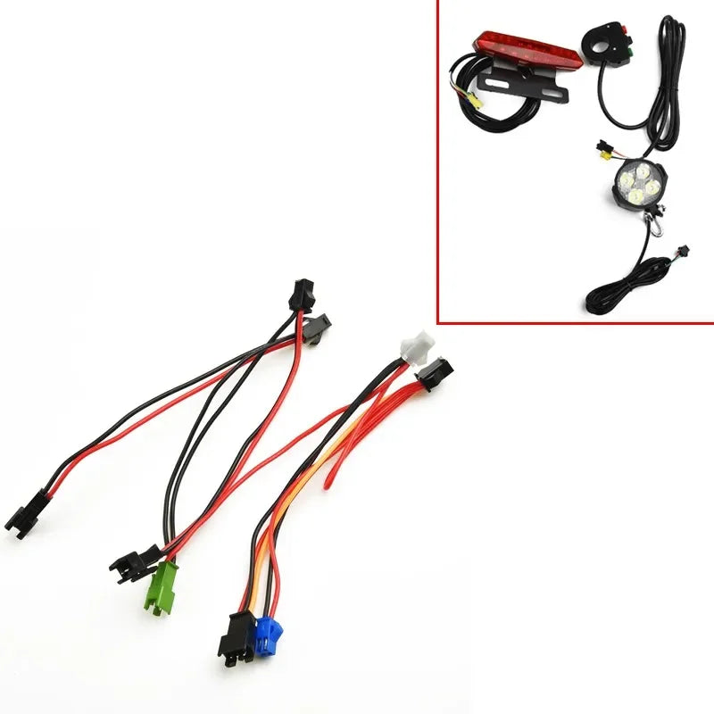 Cable de luz trasera para bicicleta eléctrica (24/36/48 V/60 V), cable de goma resistente para faros delanteros y traseros de bicicleta eléctrica (24-60 V).