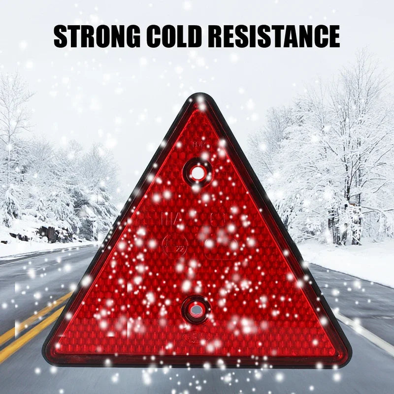 Red Rear Reflectors Car Accessories Triangle Reflective Fit for Trailer Motorcycle Caravan Truck Boat