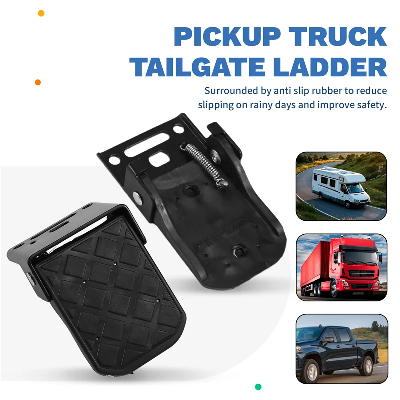 2 estribos plegables antideslizantes para caja de camioneta, parachoques de remolque de barco y escalera de portón trasero de camioneta, piezas exteriores de RV