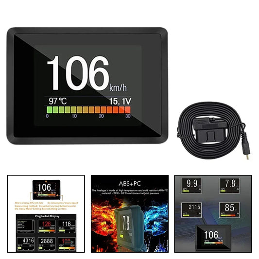Automobile On-board Computer A203 Car Digital OBD 2 Computer Display Speedometer Fuel Consumption Meter Temperature OBD2 Gauge