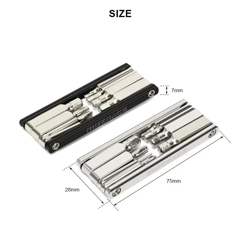 RIDERACE 8 in 1 Function Bike Tool Portable CR-V Steel Hex Spoke Wrench Motorcycle Cycle Screwdriver Multi Bicycle Repair Tool