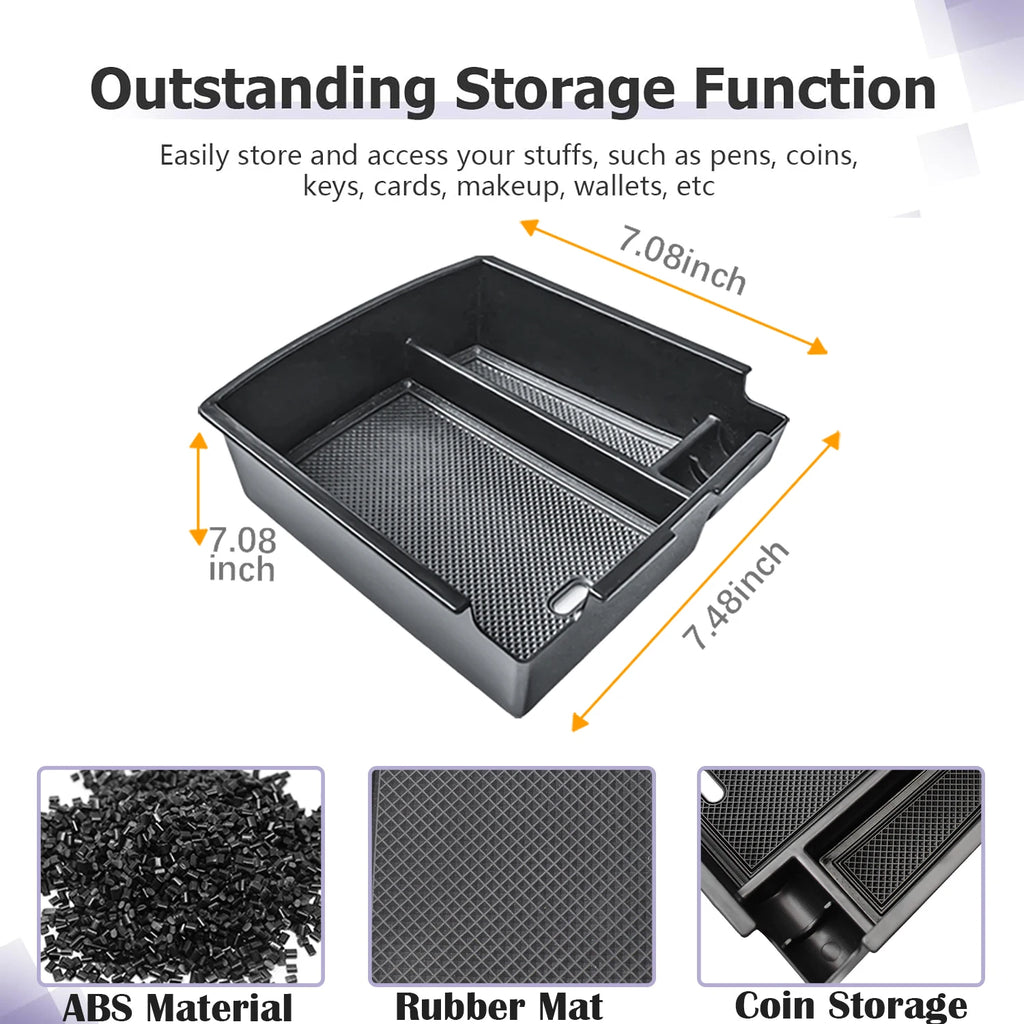 For 2025 Hyundai Tucson Center Console Organizer Tray Armrest Box Storage Interior Car Center Console Box Secondary Accessories