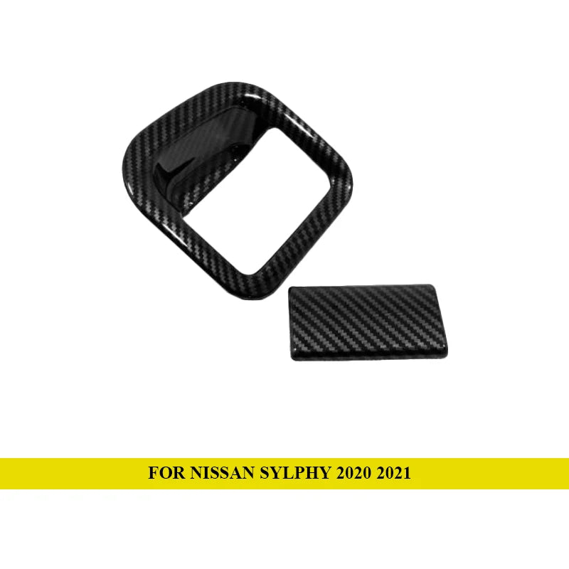 Car Interior Accessories For Nissan Bluebird Sylphy 2020 2021 2022 ABS Carbon Fiber Front Center Air Outlet Vent Cover Trim