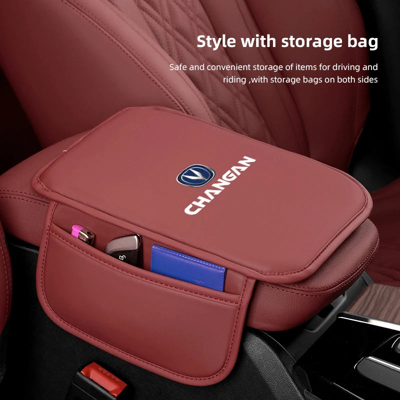 Leather Car Interior Armrest Box Cover Center Console Accessories For Changan CS95 CS85 CS75 CS55 CX20 CS35 CS15 CX70 EADO 2017