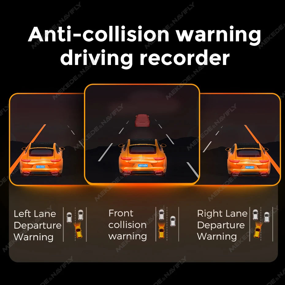 NaviFly Car DVR Dash Cam Full HD 1080P Dash Cam DVD Android Car Navigation Player ADAS Anti-Collision Alarm Video Recording