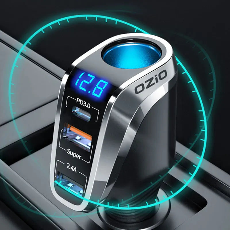 Car USB Socket Power 66W Automobile Charge Quick Car Charger QC3.0/PD Port Phone Charger Socket DC 12V/24V