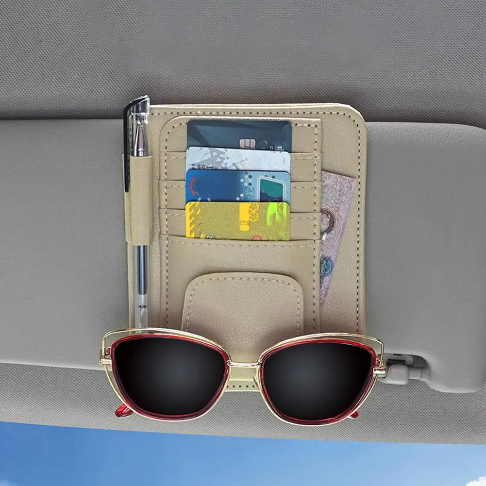 Car Sun Visor Organizer Multi-Pocket Auto Interior Accessories Pocket Organizer Car Document Storage Pouch Pen Holder
