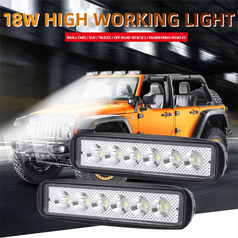 6 LED Car Work Light High Bright Spotlight Offroad Automobile Truck Driving Fog Headlights DRL Driving Lamp 12V Universal