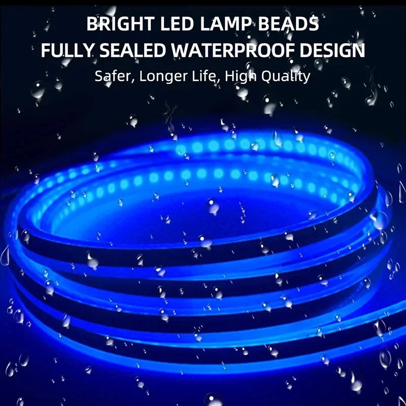 LED Daytime Running Light Starting Car Hood Door Decorative Lights DRL Auto Engine Hood Guide Decorative Ambient Lamp 12V