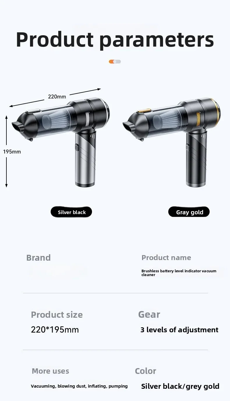 New Car Portable Vacuum Cleaner Household Charging Handheld Brushless Small Dust Blower Large Suction Dust Blower