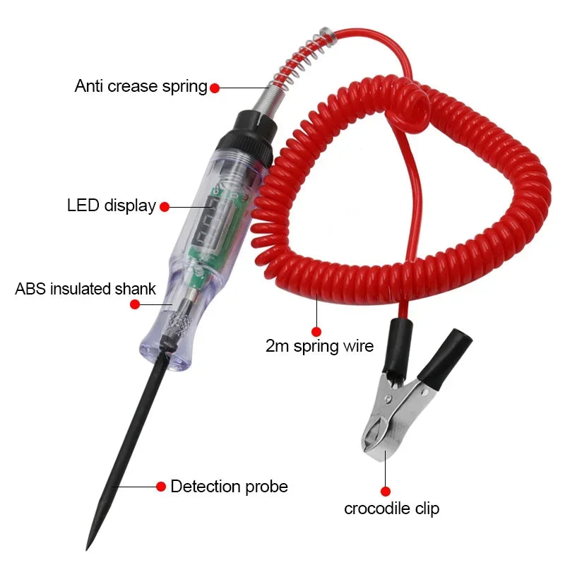 Car Circuit Tester Truck Voltage Tester High-quality Circuit DC 6V 12V 24V Cars Diagnostic Tool Probe Test Pen Auto Accessories