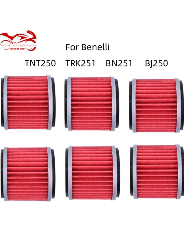 1/2/4/6pcs Motorcycle Engine Parts Oil Filter For Benelli BN251 BJ250 TNT250 TNT25 TRK251 LEONCINO 250 BN TNT TRK LEONCINO 250CC