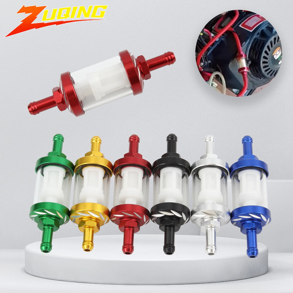 Motorcycle Engine Fuel Filter CNC Aluminum Alloy Glass Gas Fuel for Enduro Dirt Bike Motocross 125 140 150 160cc CRF70 90 110