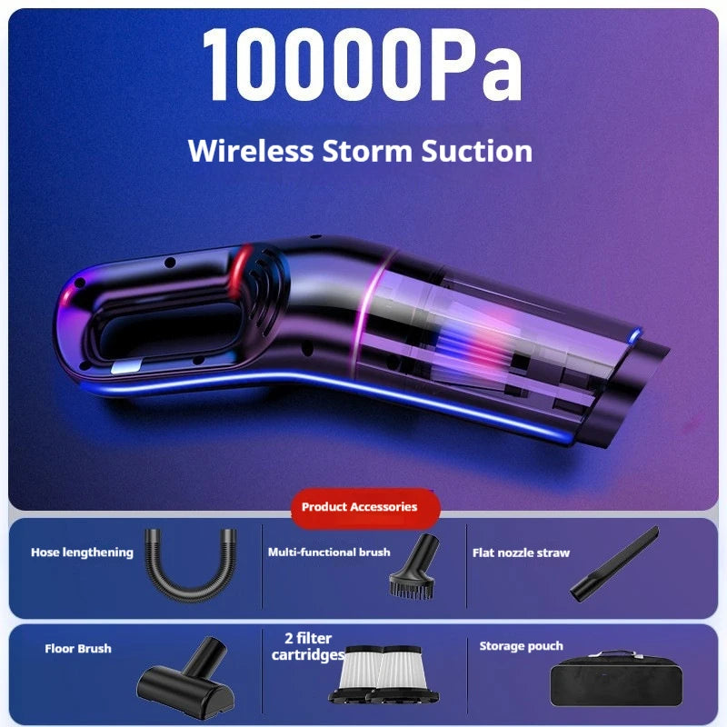 Handheld Car Vacuum Cleaner Wireless Powerful Suction Water Absorbing Long Battery Life Car And Home Dual Use For Auto Interiors