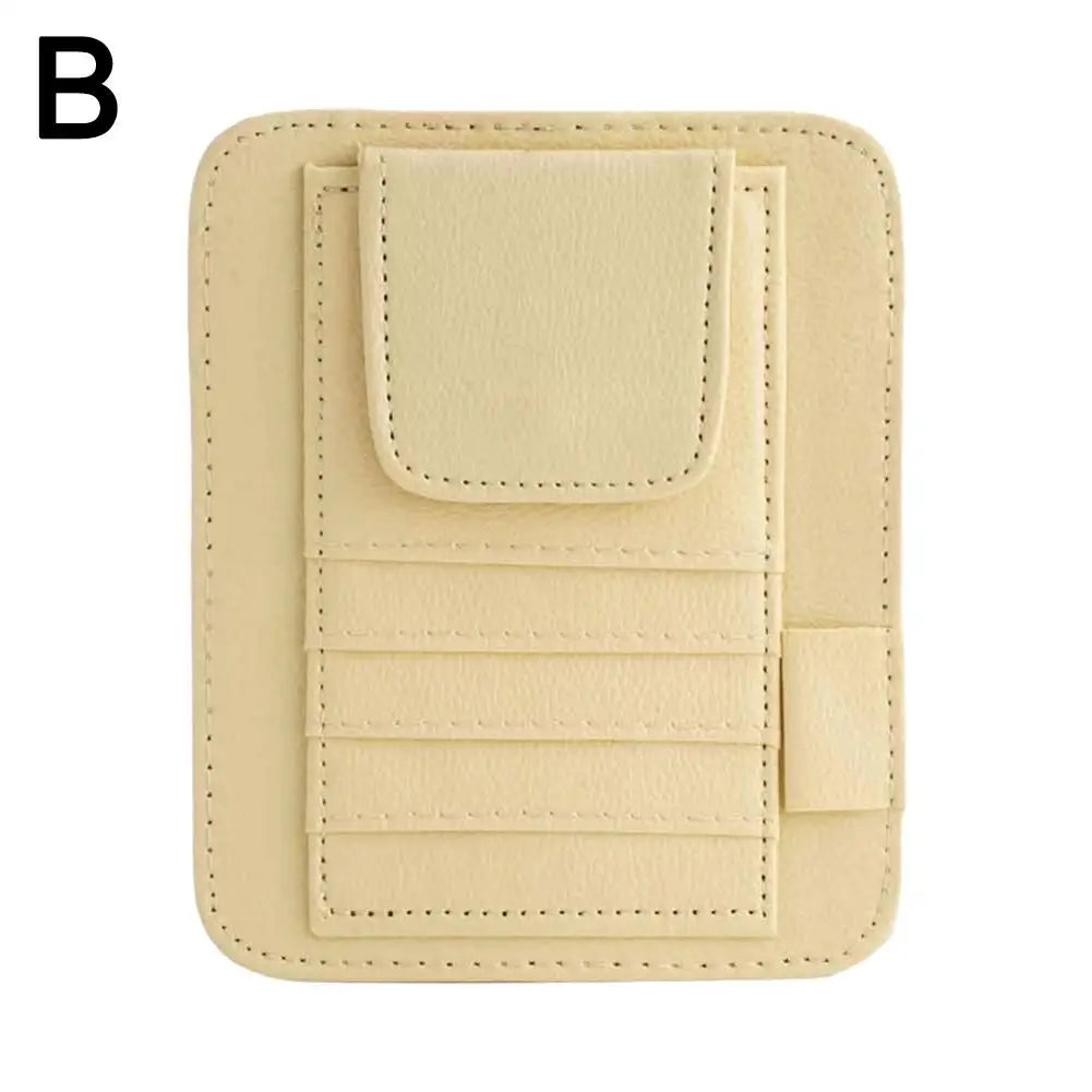 Car Sun Visor Organizer Multi-Pocket Business Card Storage Management Sunglasses Holder Visor Holder For Car Interior