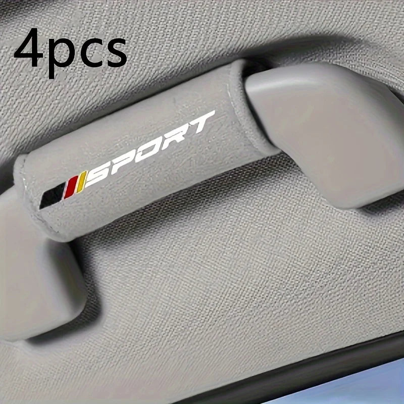 4-piece car interior accessory set: roof grab handle trim and protective cover, car interior ceiling handle protective cover.