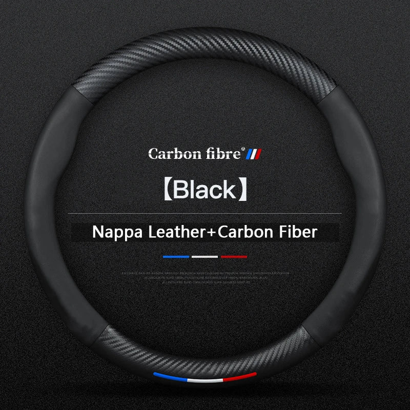 Car Carbon Fiber Leather Steering Wheel Cover For Volvo XC40 XC60 XC70 XC90 S40 S60 S80 S90 V40 V60 V70 V90 C70 Auto Accessories