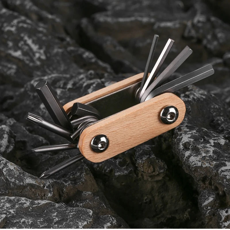 8-in-1 Bicycle Repair Tool Mini Repair Mountain Road Bike Multifunctional Screwdriver Folding Combination Hex Wrench Tools
