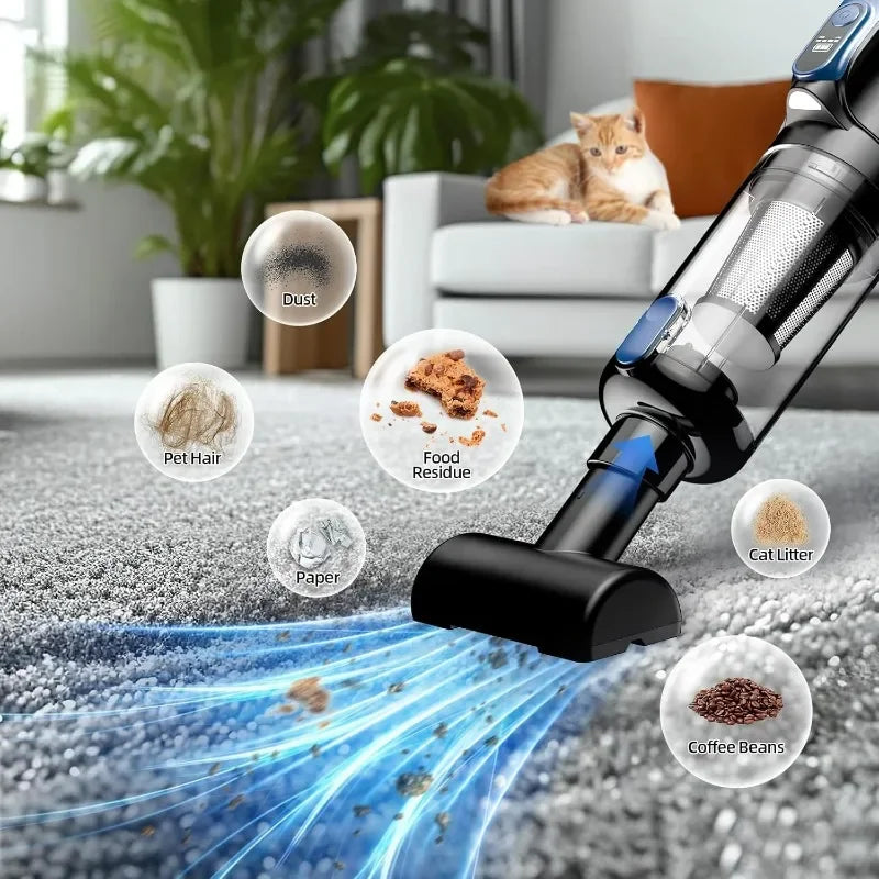 Car Vacuum Portable Cordless18000Pa 2 in 1 Vacuum CleanerAir Duster Handheld Vacuum Cordless Strong Suction Rechargeable