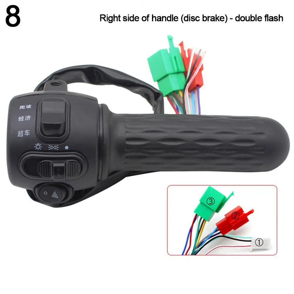 Black Electric Vehicle Parts Drum Disc Handle Combination Switch Rotary Handle Handle Seat Integrated Switch Button