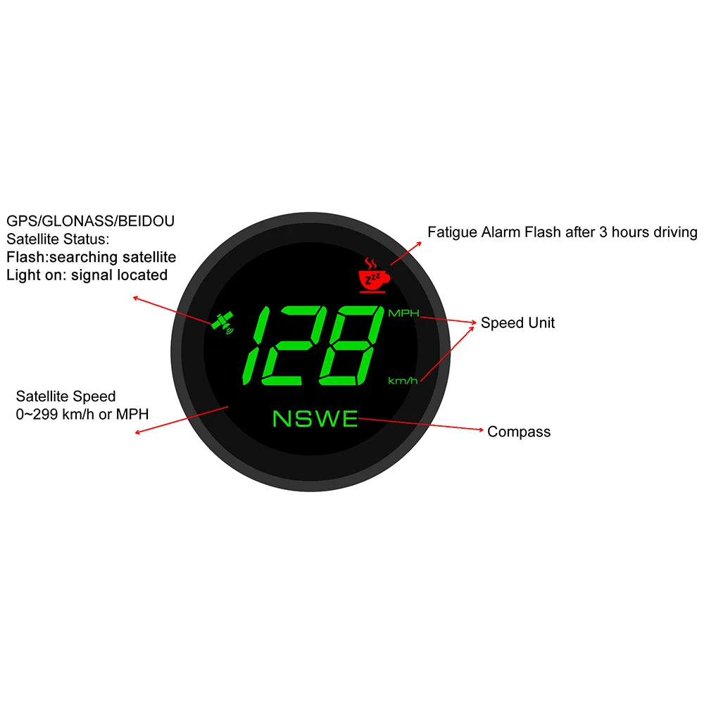 2.75 Inches HUD AI Collision Avoidance Device Smart Dash Cam with ADAS Front and Pedestrian Collision/Lane Departure Warning