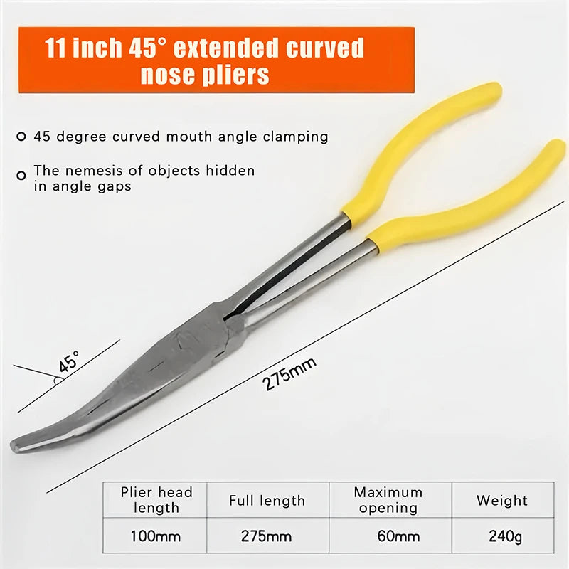 1Pc Premium Long Reach Spark Plug Pliers - Secure Ring Nose Design, Non-Slip Handles, Engine Maintenance Tool Efficient