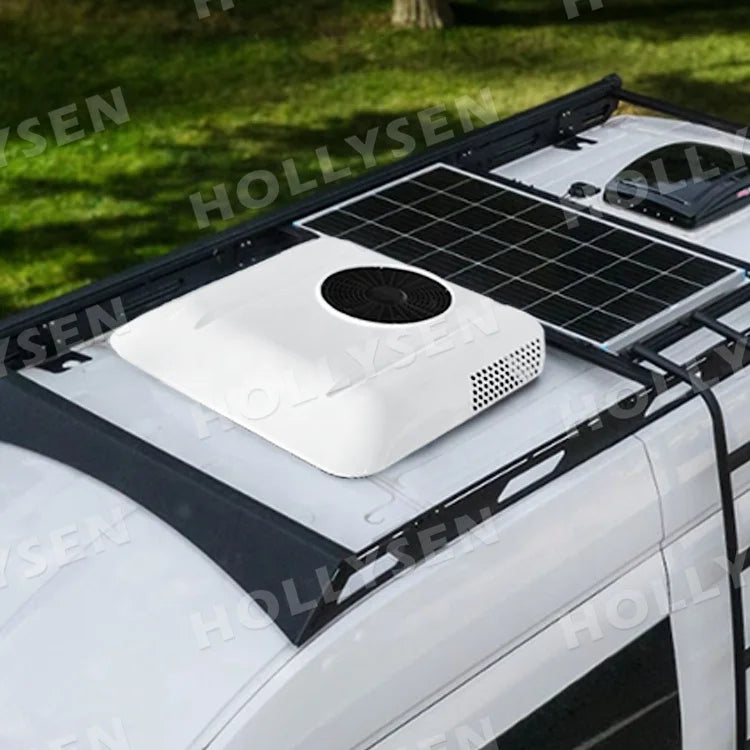 Accesorios para camiones Aire acondicionado de estacionamiento eléctrico de 12 V, aire acondicionado para camión de 24 voltios alimentado por CC.