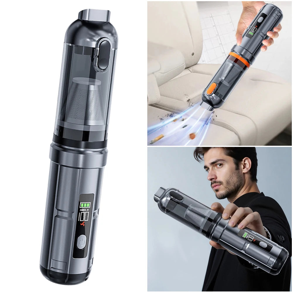 15000PA Car Vacuum Cleaner Cordless Compressed Air Duster with Brushless Motor Rechargeable Handheld Vacuum for Car Home