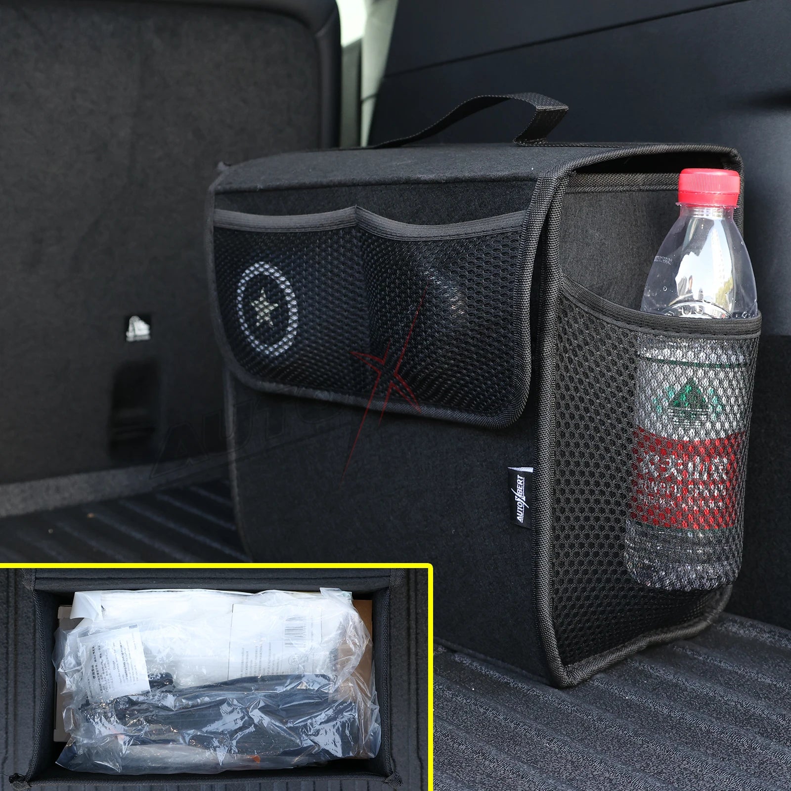 Universal Car Trunk Organizer Auto Boot Organiser Storage Box Bag Portable Felt Tidy Non-slip Tool Bag Foldable Car Accessories