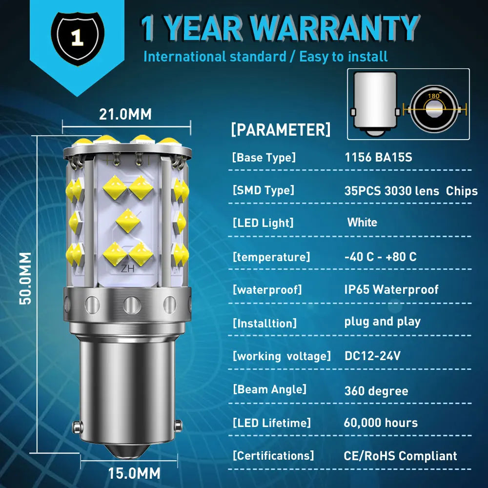 Car LED Daytime Running Light For Audi A3 8P A4 B7 A6 C6 A8 4E Q7 TT 8J Canbus 1156 P21W Ba15s DRL LED No Error