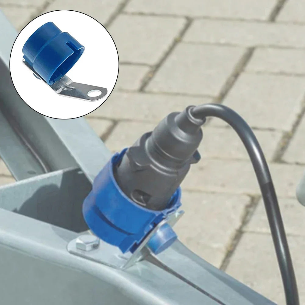Round Trailer Plug Holder Connector Trailer Dirt Protection Plug ABS Adapter for 7 /13 Pin Plugs Truck Hitch Car Accessories