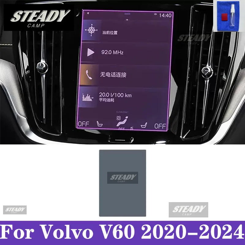 For Volvo V60 2020-2024 Car interior Center console transparent TPU Paint protective film Anti scratch sticker LCD screen PPF