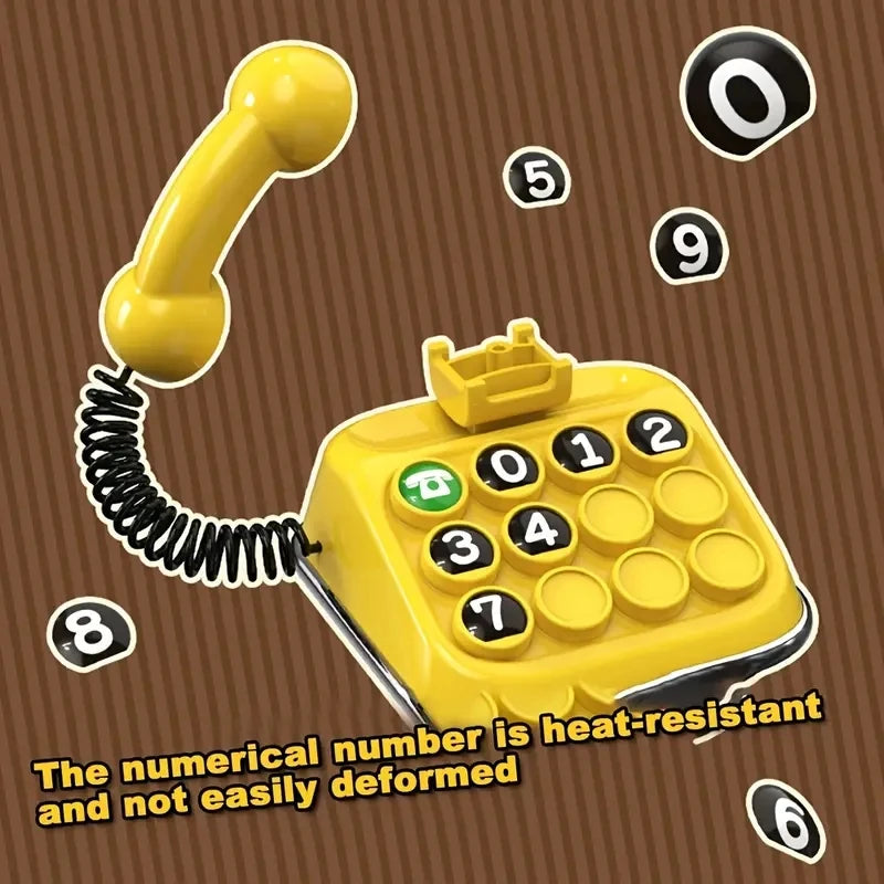 Retro Telephone Car Temporary Parking Number Plate ABS+PC Material Cute Auto Accessory for Car Decor & Parking Convenience