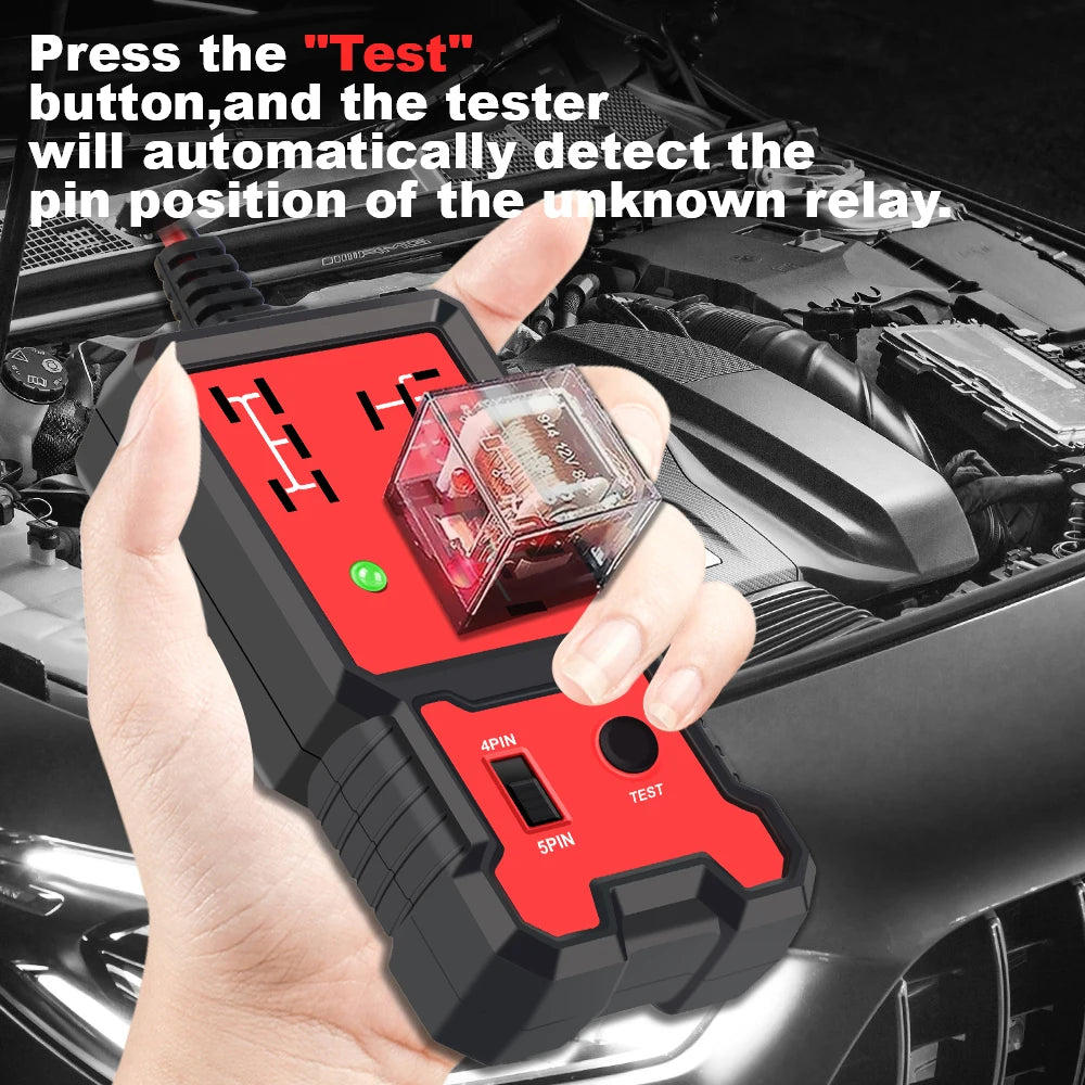 Car Battery Checker Universal 12V LED Indicator Light Automotive Electronic Relay Tester Car Relay Tester