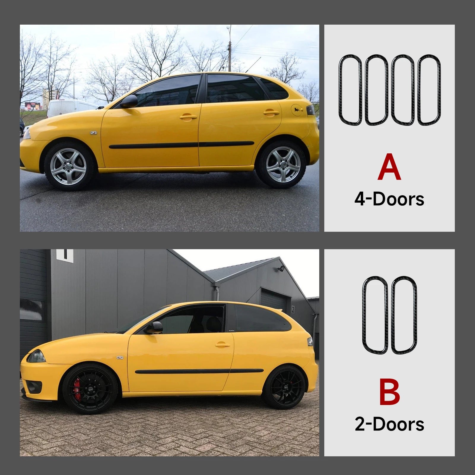 For SEAT Cordoba Ibiza 6L (2002-2009) Trim Accessories. Carbon Fiber Interior Sticker. Car Inner Door Bowl Panel.