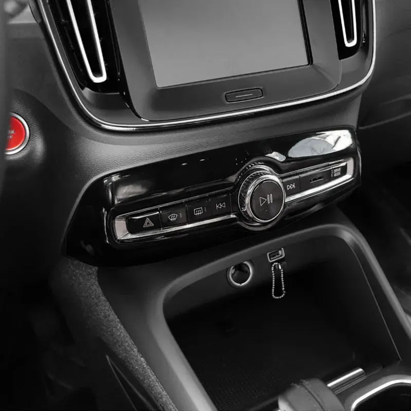 For Volvo XC40 C40 car interior decoration with ABS car accessories, carbon fiber texture, black gloss
