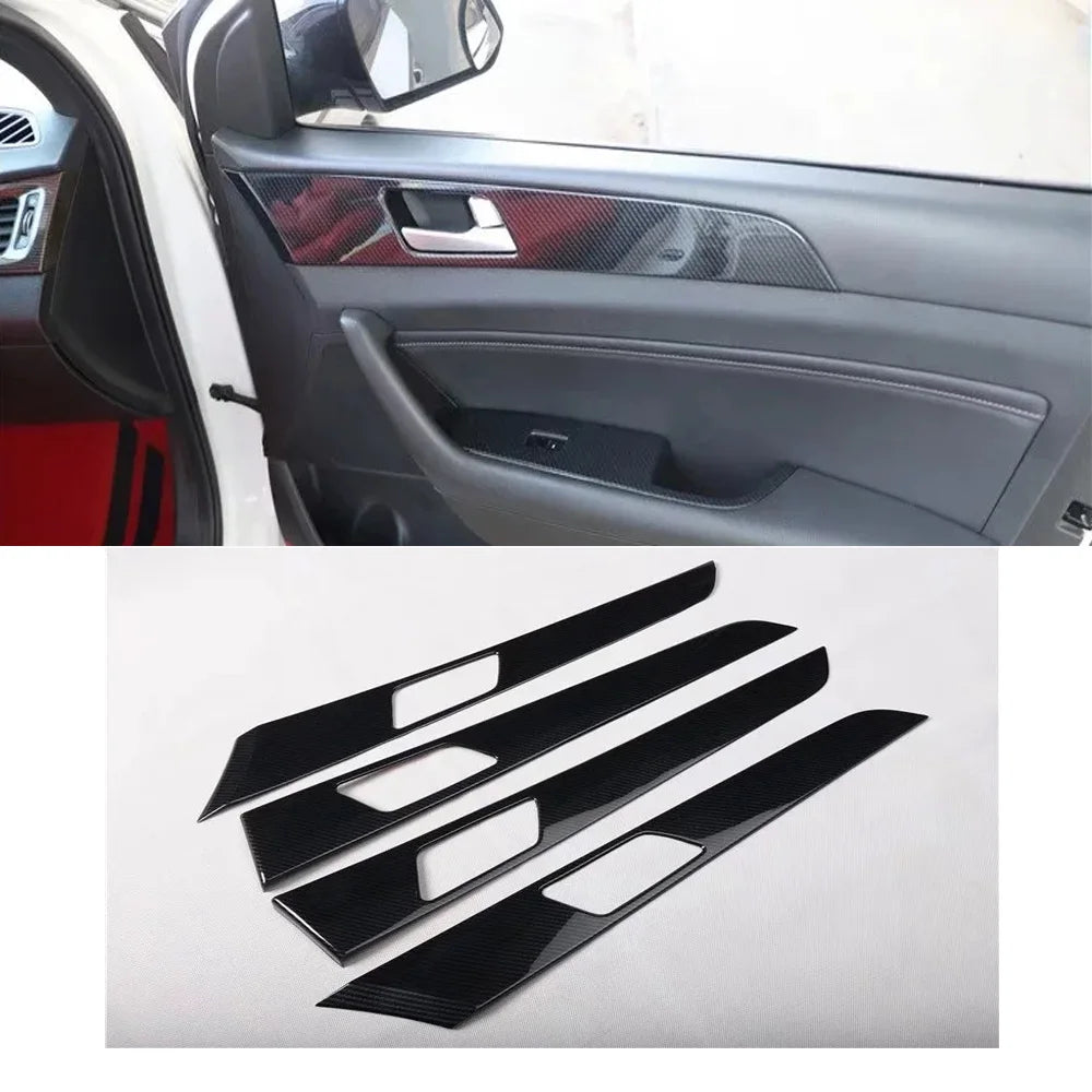 For Hyundai Sonata 9th 2016 2017 Interior Accessories Steering Wheel Cover Door Interior Handle Cover Center Control Panel Trim