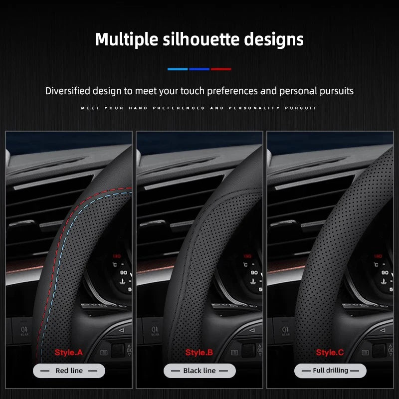 Car Leather Steering Wheel Cover Anti-slip Accessories For Volvo XC40 XC60 V60 V40 XC90 V50 S60 V70 S90 Olestar AWD S80 T6 V90